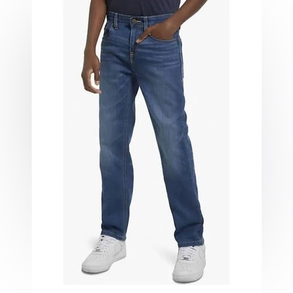 LEVI STRAUSS & CO. 514 STRAIGHT SUPER SOFT DARK BLUE Boys JEANS 18 Reg 29x29 - Picture 1 of 8
